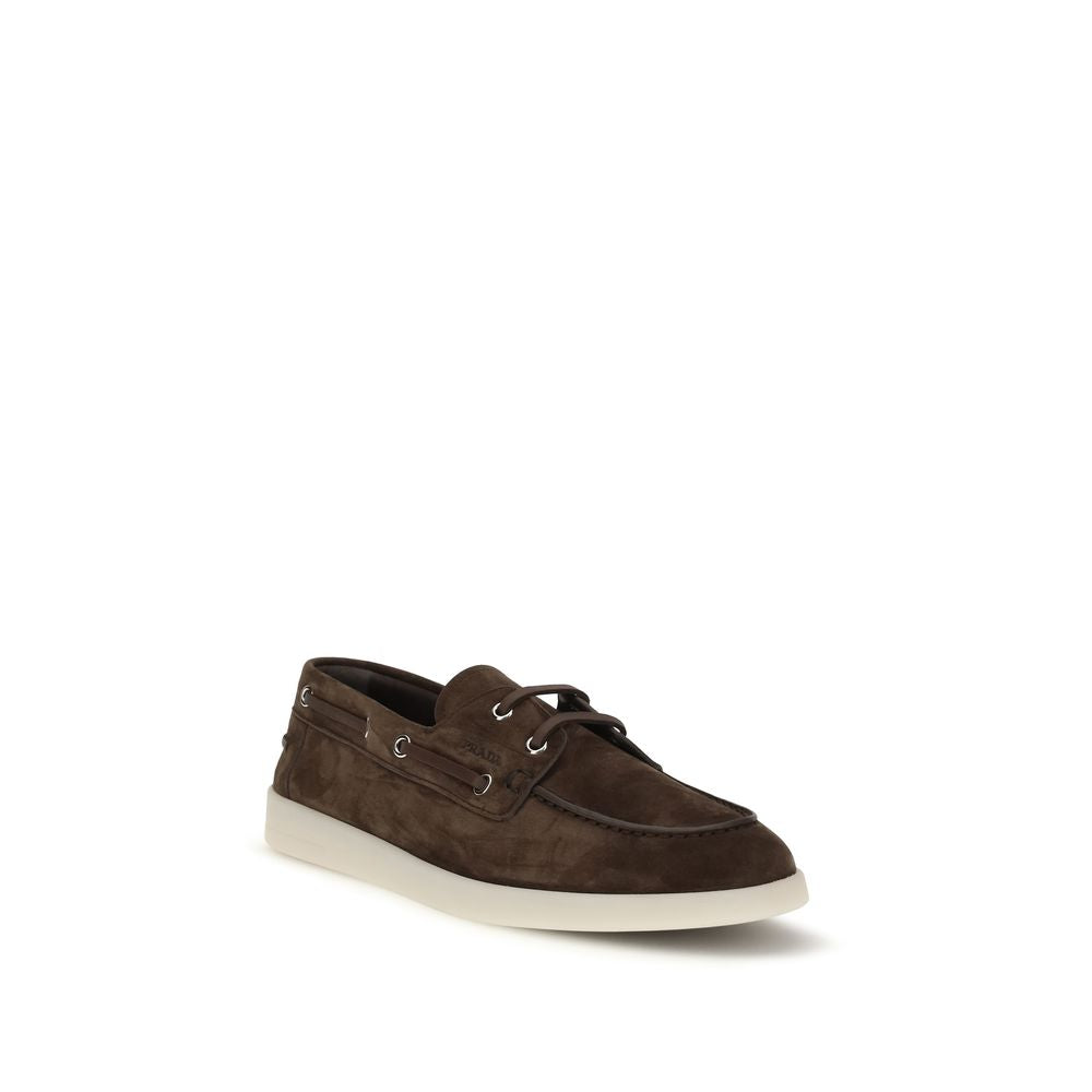 Prada Brune Kalveskinn Bos Taurus Slip-On Loafers