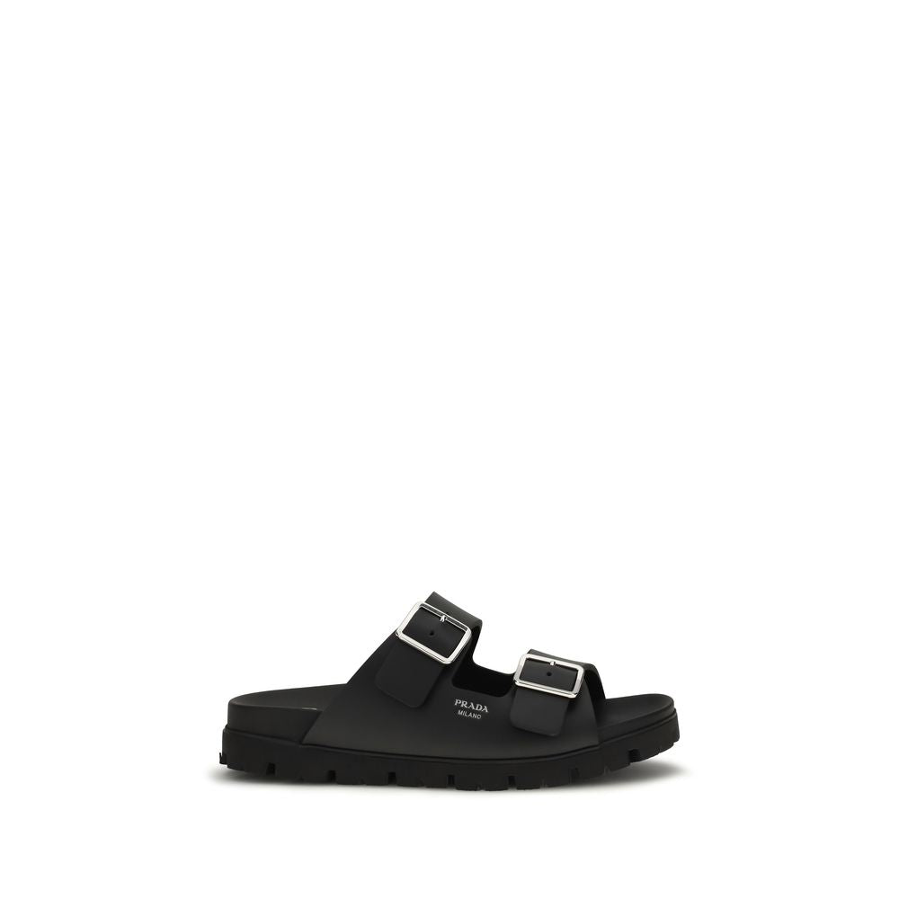 Prada svarte kalveskinnsandaler Bos Taurus