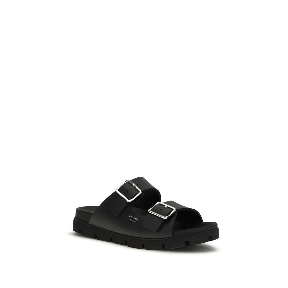 Prada svarte kalveskinnsandaler Bos Taurus