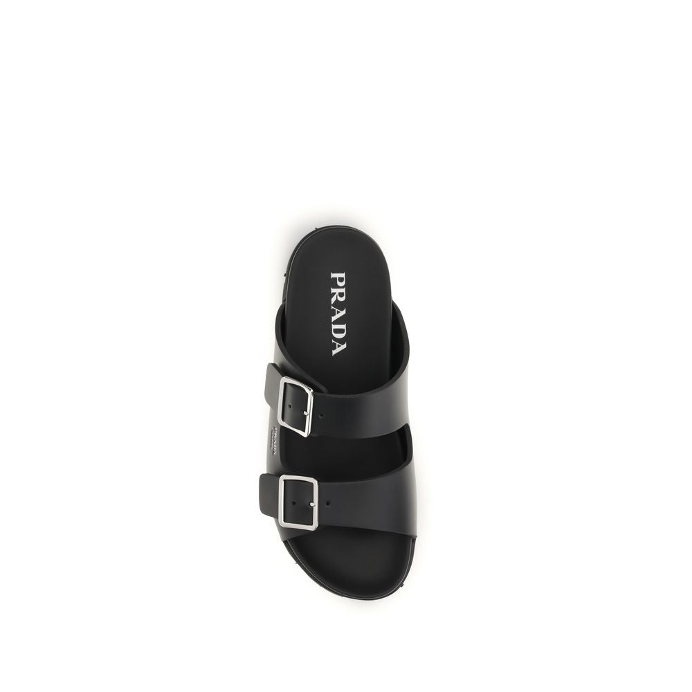 Prada svarte kalveskinnsandaler Bos Taurus