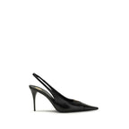 Saint Laurent Svarte Pumps i Kalveskinn med Høye Hæler