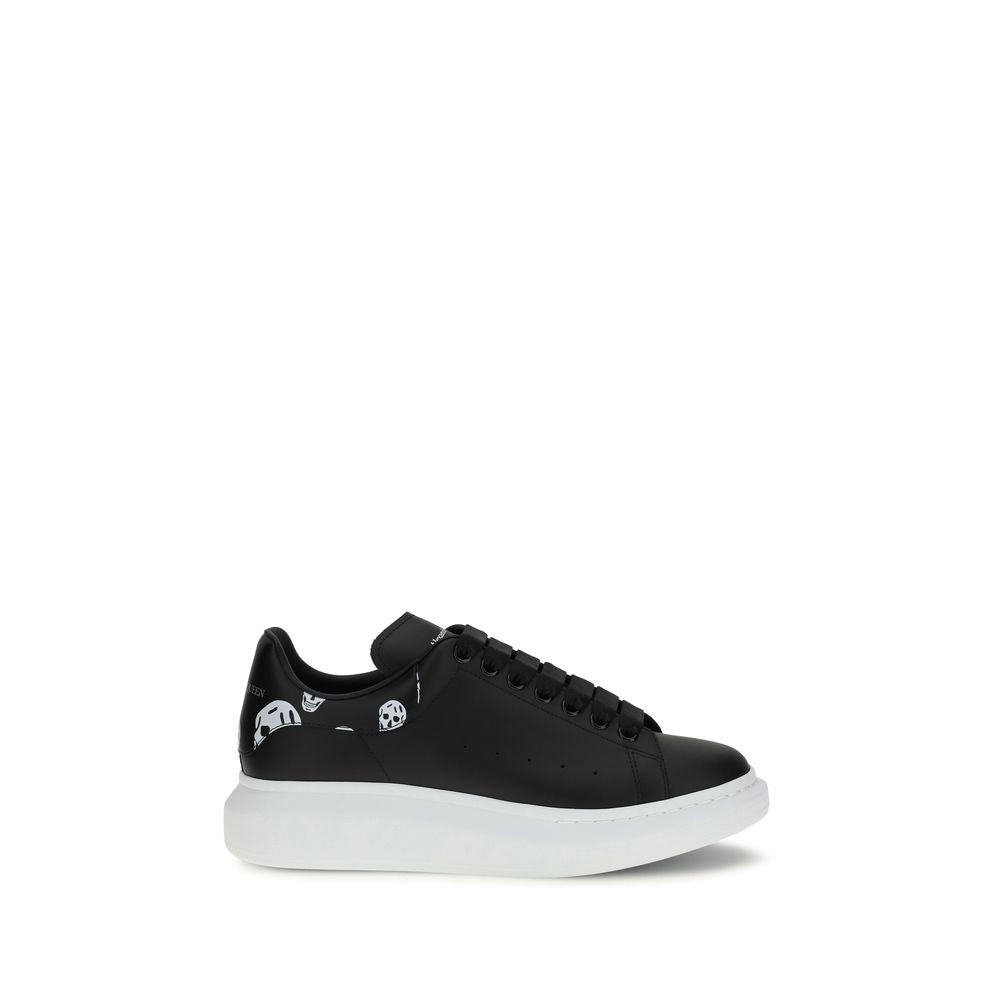 Alexander McQueen Svarte Chunky Sneakers i Kalveskinn (Bos Taurus)