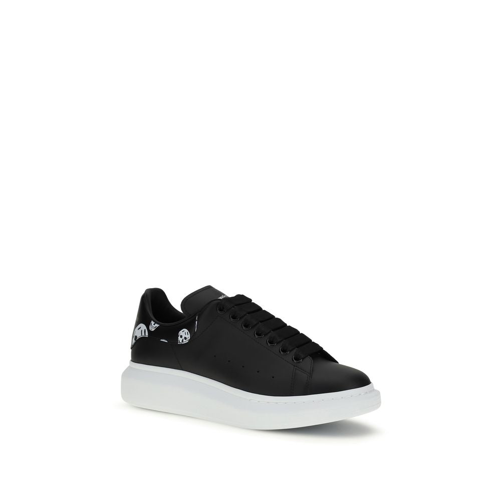 Alexander McQueen Svarte Chunky Sneakers i Kalveskinn (Bos Taurus)