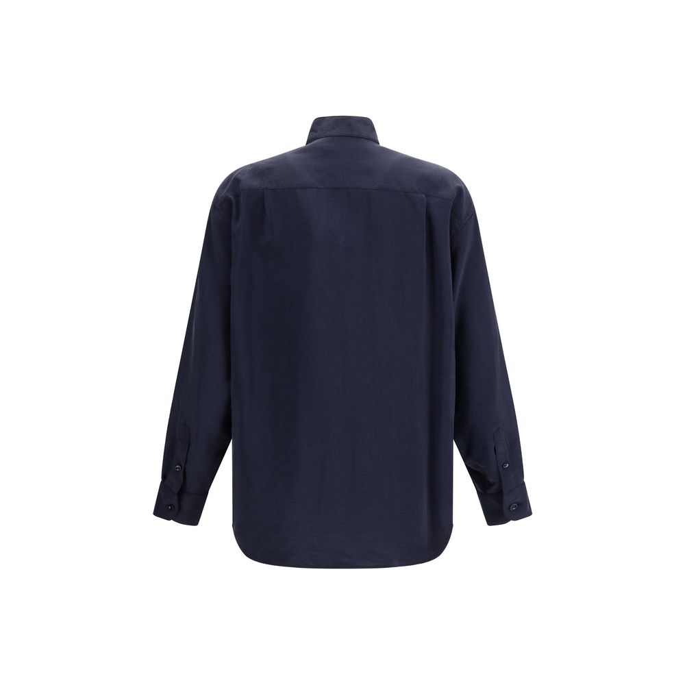 Giorgio Armani blå silkeskjorte