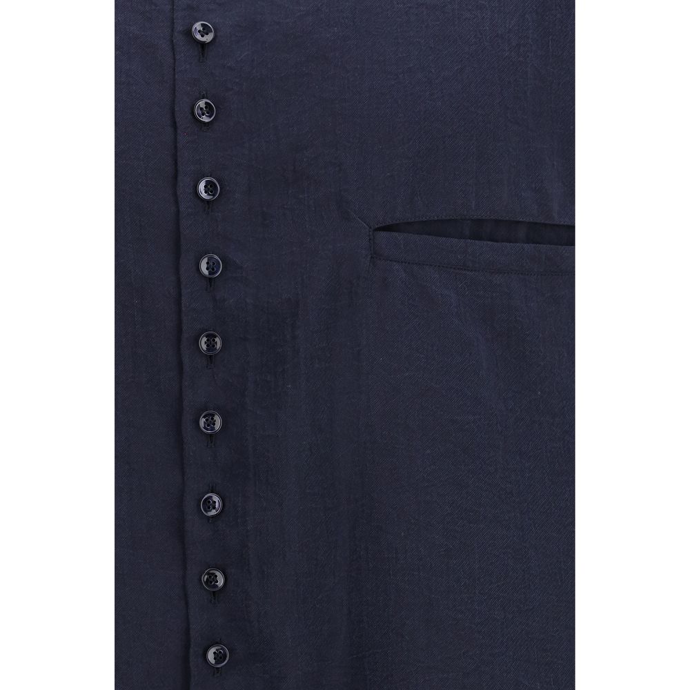 Giorgio Armani blå silkeskjorte