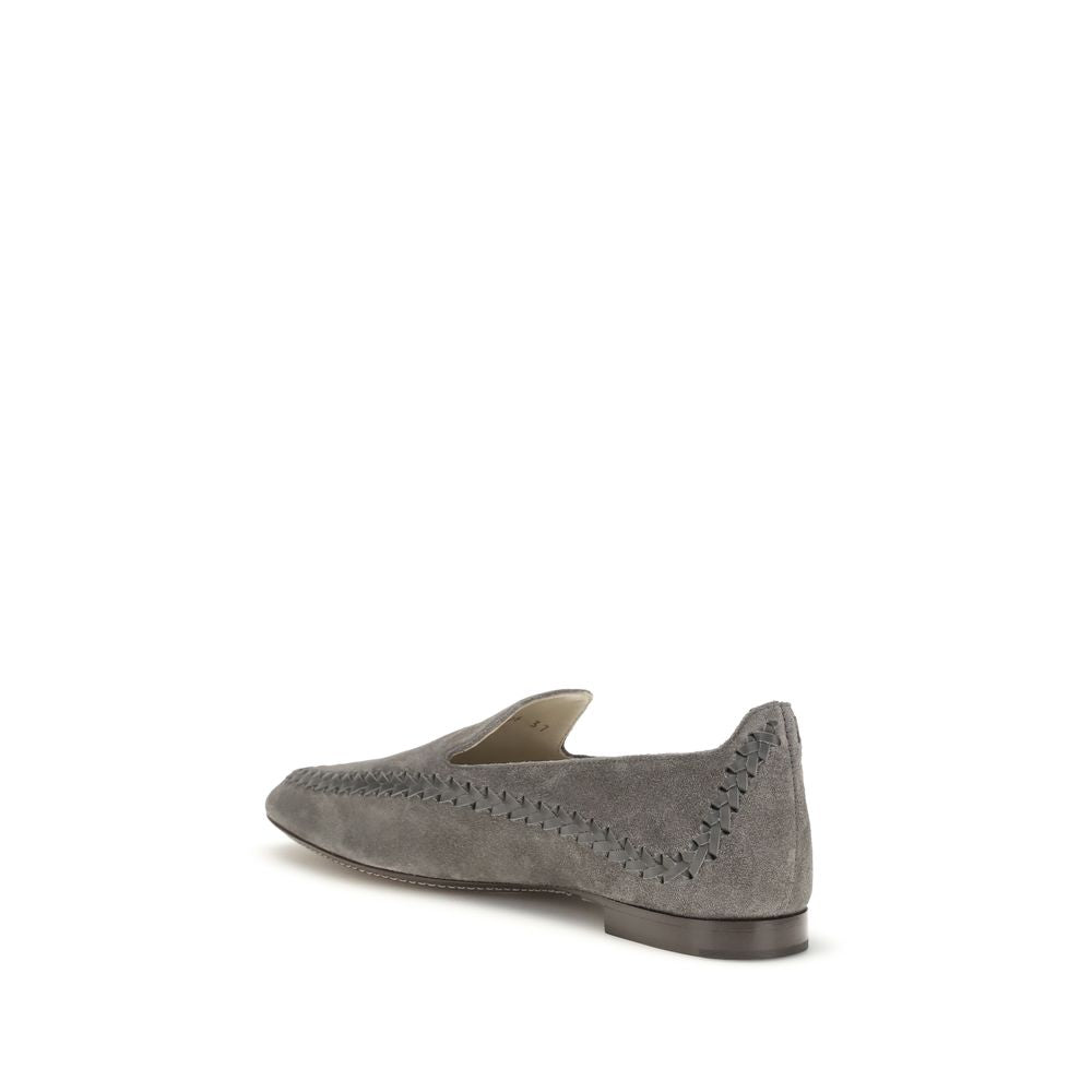 Giorgio Armani grå kalveskinn Bos Taurus slip-on loafers