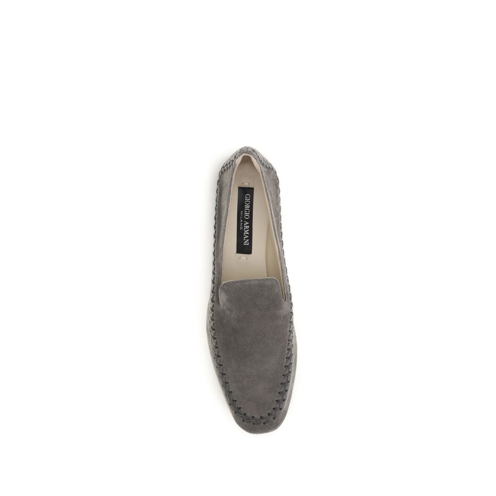 Giorgio Armani grå kalveskinn Bos Taurus slip-on loafers