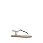 Brunello Cucinelli Beige Kalveskinn Bos Taurus Flate Sandaler