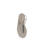 Brunello Cucinelli Beige Kalveskinn Bos Taurus Flate Sandaler