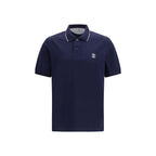 Brunello Cucinelli Blue Cotton Polo Shirt