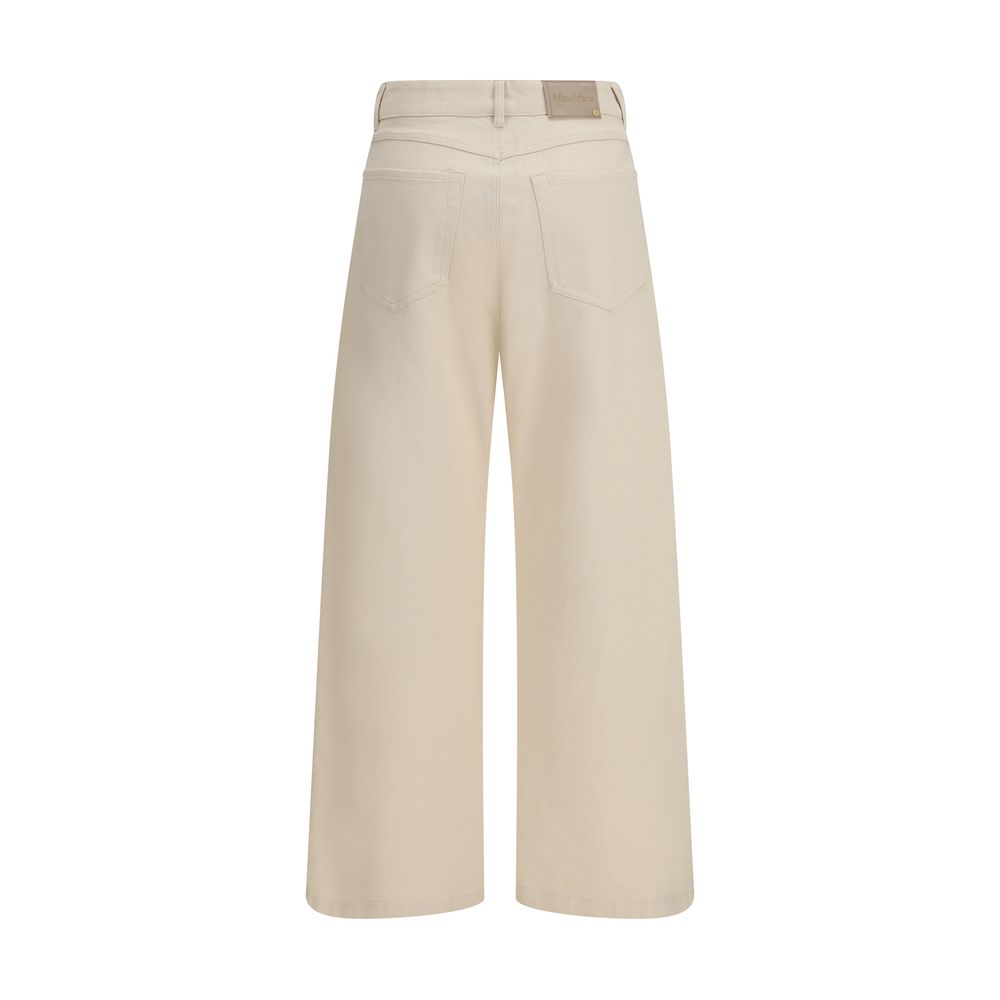 Max Mara beige fritidsbukser i bomull