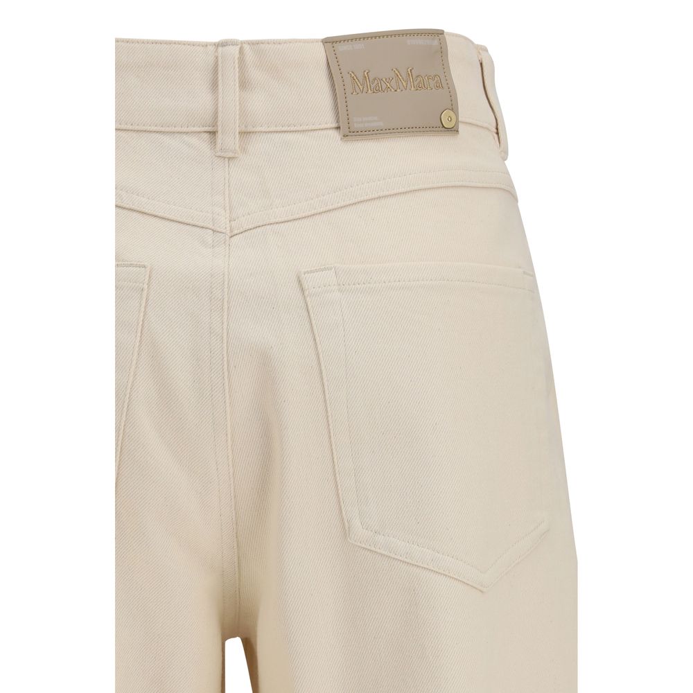 Max Mara beige fritidsbukser i bomull