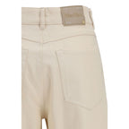 Max Mara beige fritidsbukser i bomull