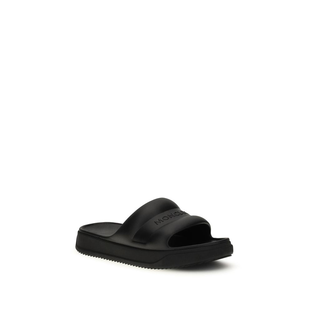 Moncler Svarte Gummisandaler