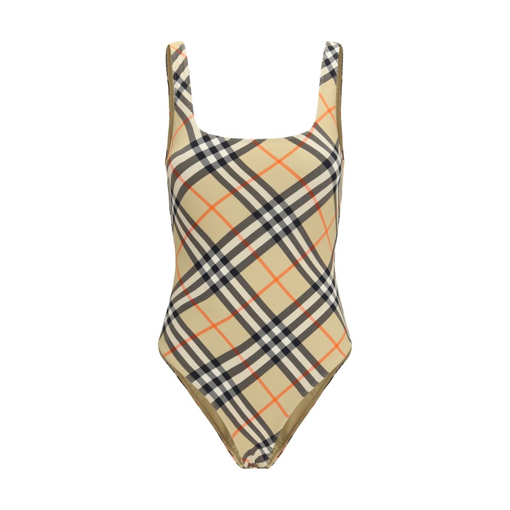 Burberry beige badedrakt i polyamid