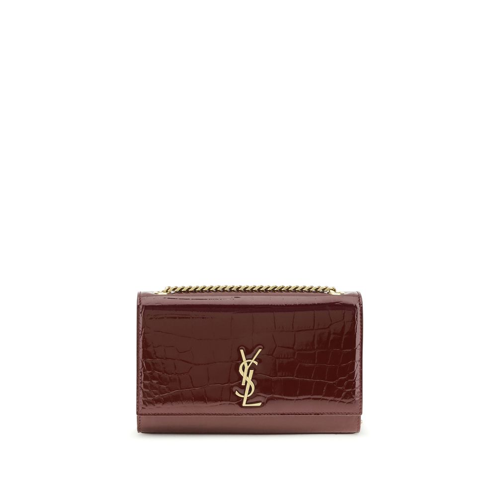 Saint Laurent skulderveske i Bordeaux kalveskinn av storfe (Bos Taurus).