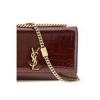Saint Laurent skulderveske i Bordeaux kalveskinn av storfe (Bos Taurus).