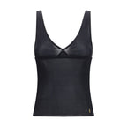 Saint Laurent Svart Silketopp Uten Ermer
