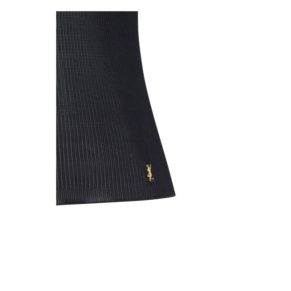 Saint Laurent Svart Silketopp Uten Ermer