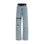 ALAINPAUL blå høy midje jeans i bomull