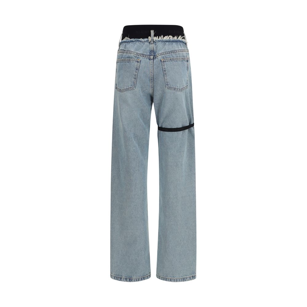 ALAINPAUL blå høy midje jeans i bomull