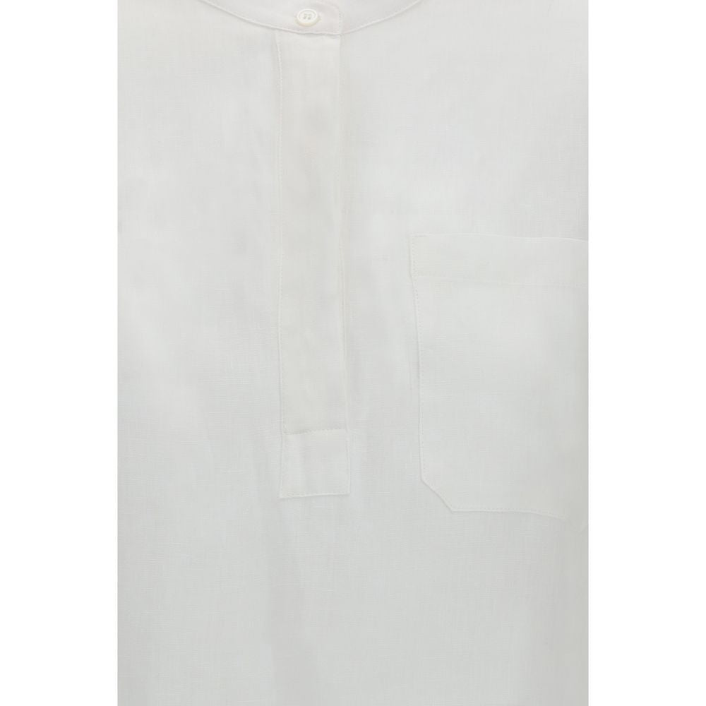 'S Max Mara Hvit Linskjorte