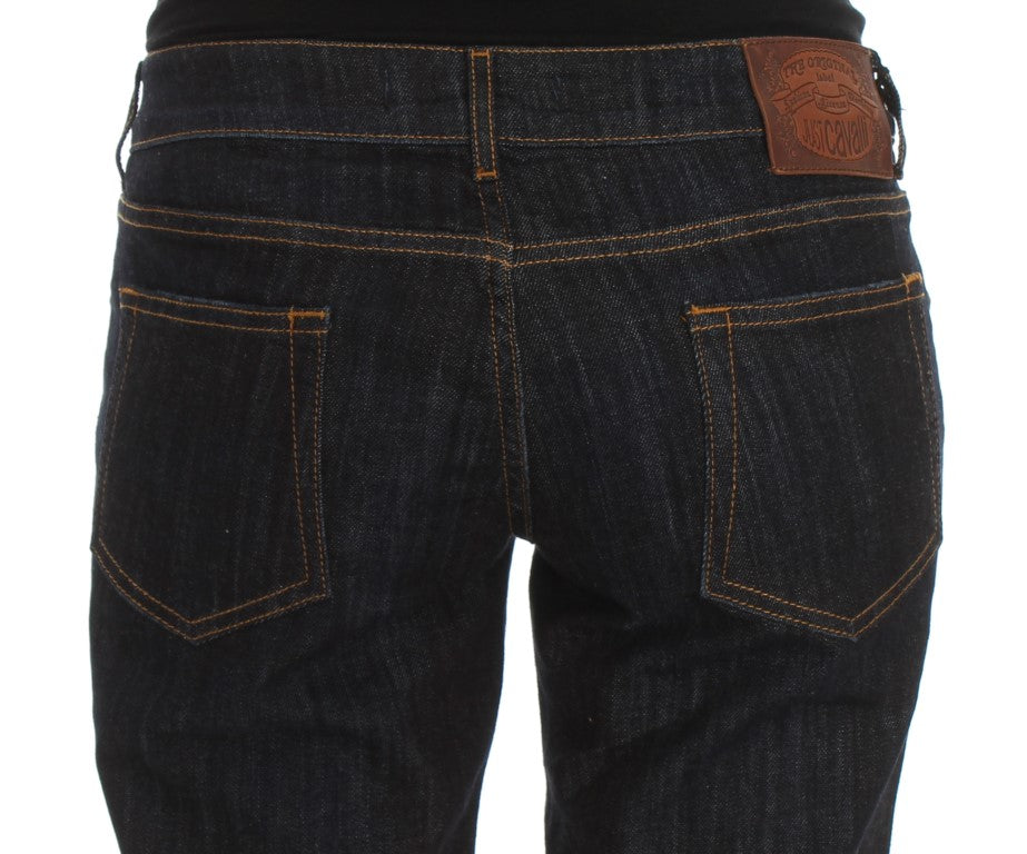 Cavalli blå bomull strecth-jeans med rett passform