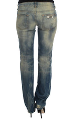 Cavalli Blue Wash Cotton Slim Fit Bootcut-jeans