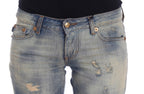 Cavalli Blue Wash Cotton Slim Fit Bootcut-jeans