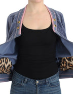 Cavalli Blue velvet zipup sweater