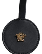Versace hvit crossbody-veske i kanvasskinn med topphåndtak og logo