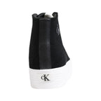 Calvin Klein Jeans Black Suede Leather Platform Sneakers