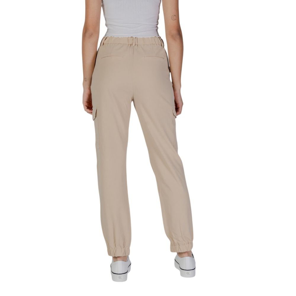 B.Young Beige Polyester Cargo Bukser