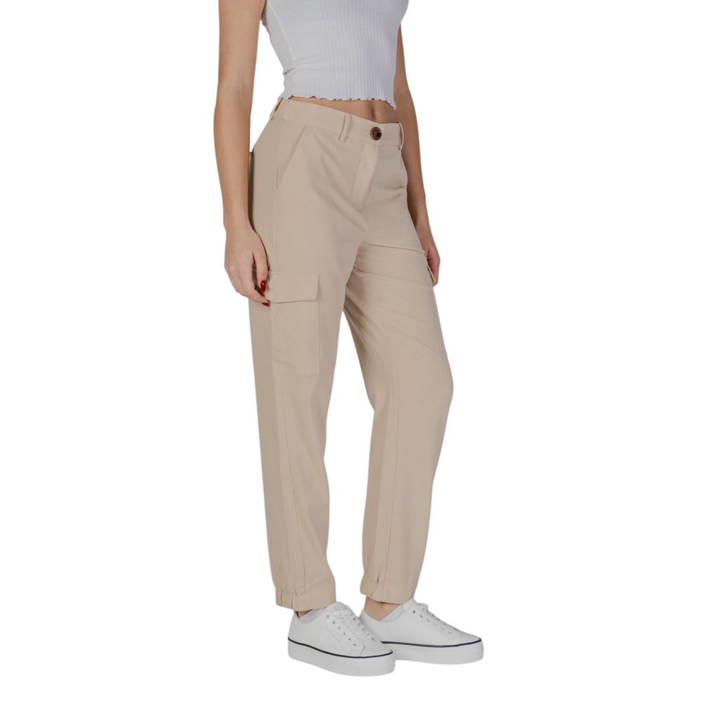 B.Young Beige Polyester Cargo Bukser