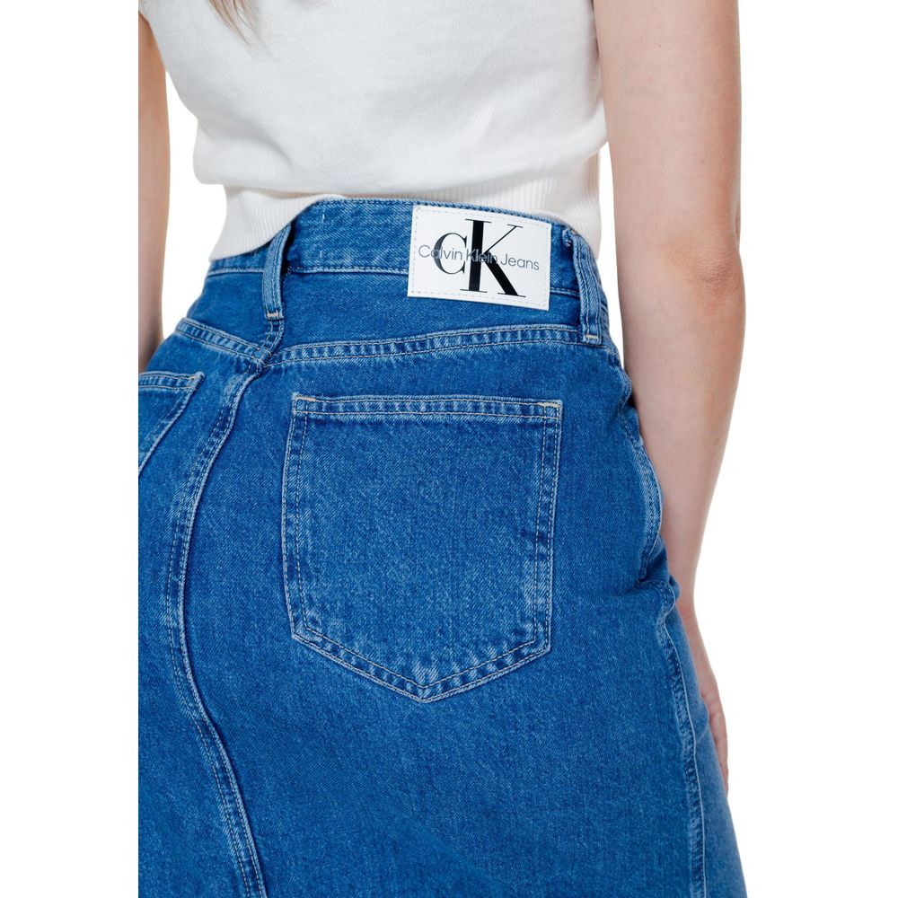 Calvin Klein Jeans langt skjørt i blå bomull