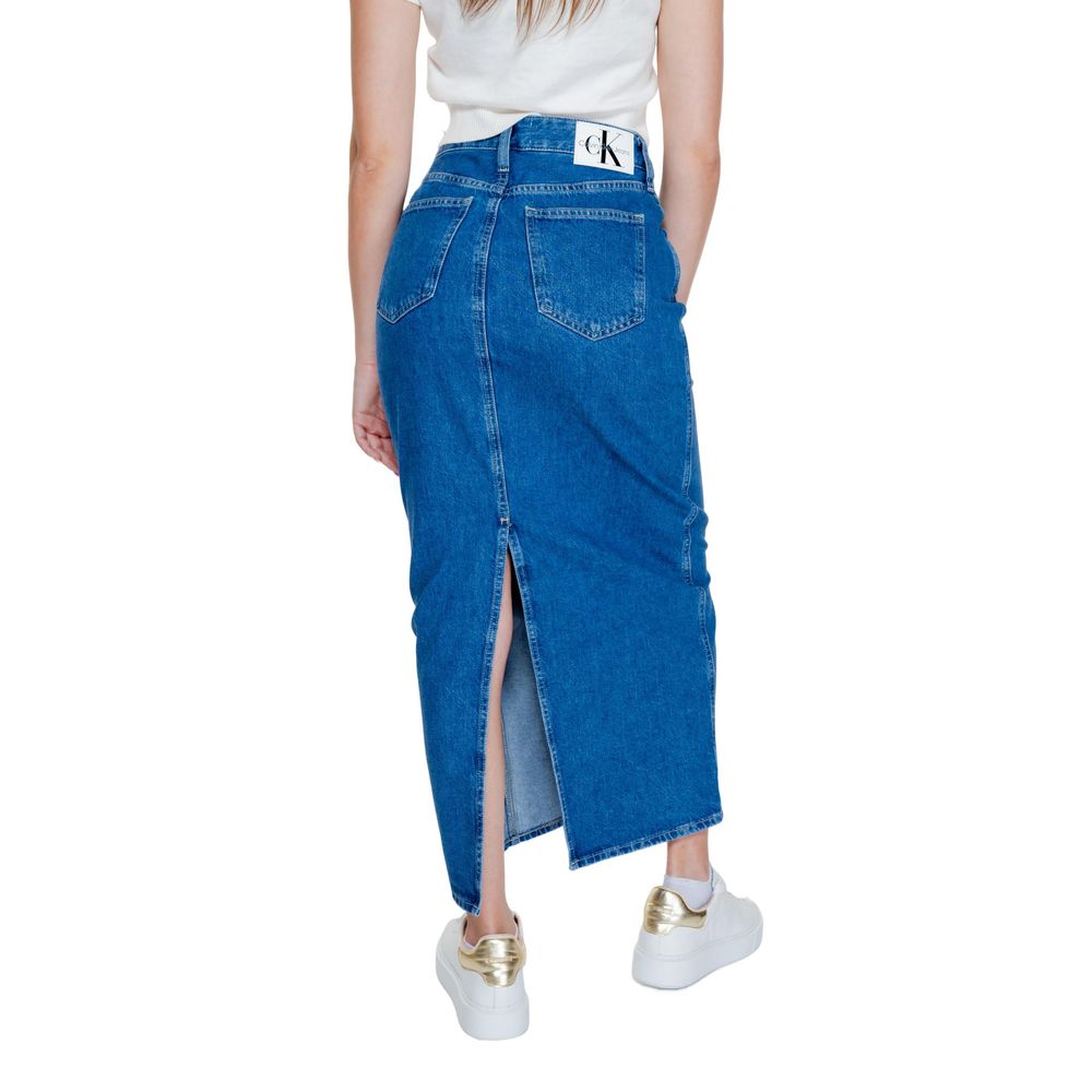 Calvin Klein Jeans langt skjørt i blå bomull