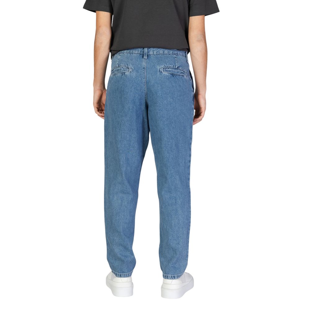 Jack Jones Blue Cotton Relaxed Fit Jeans
