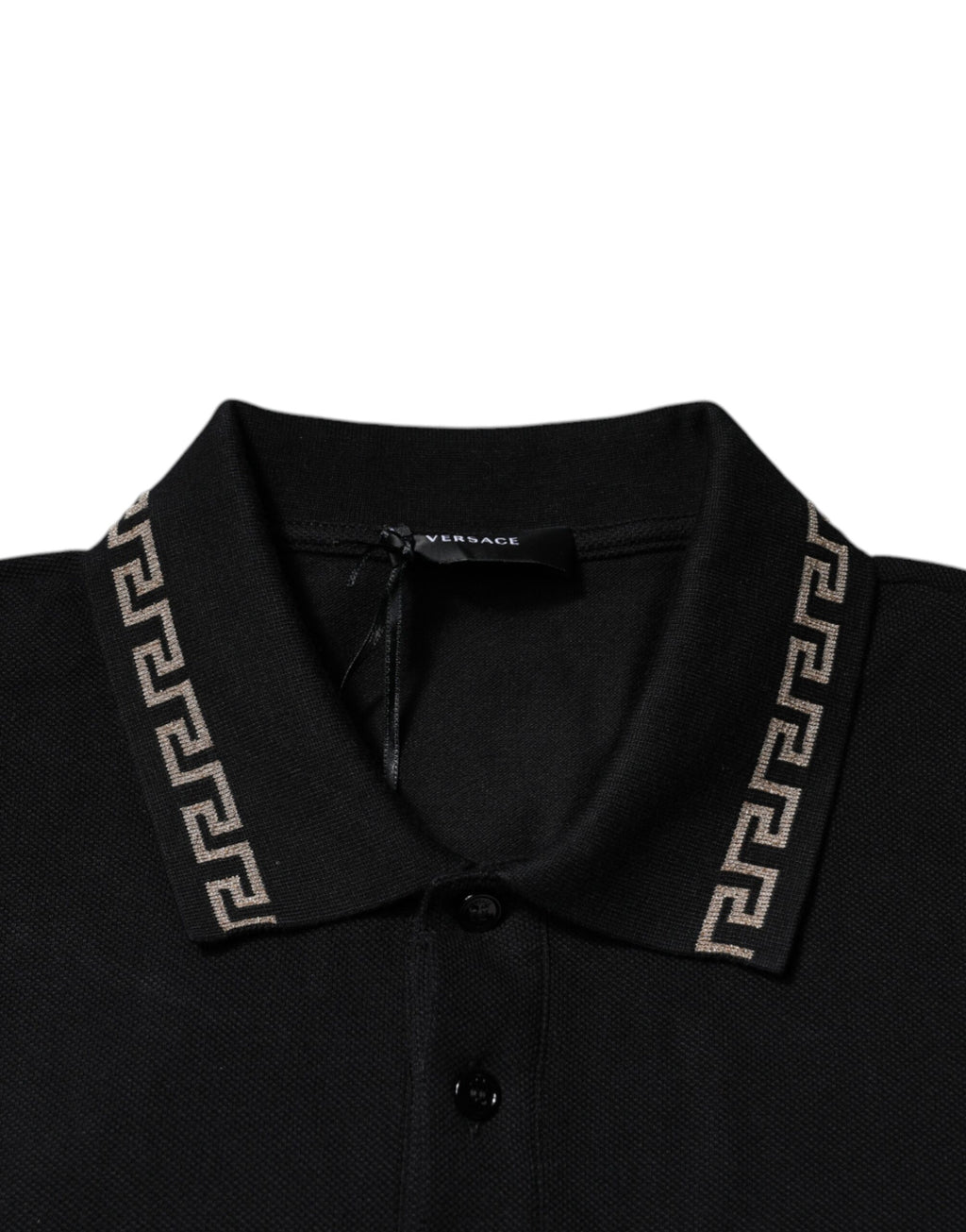 Versace Svart Viskose Piké Kort Erm