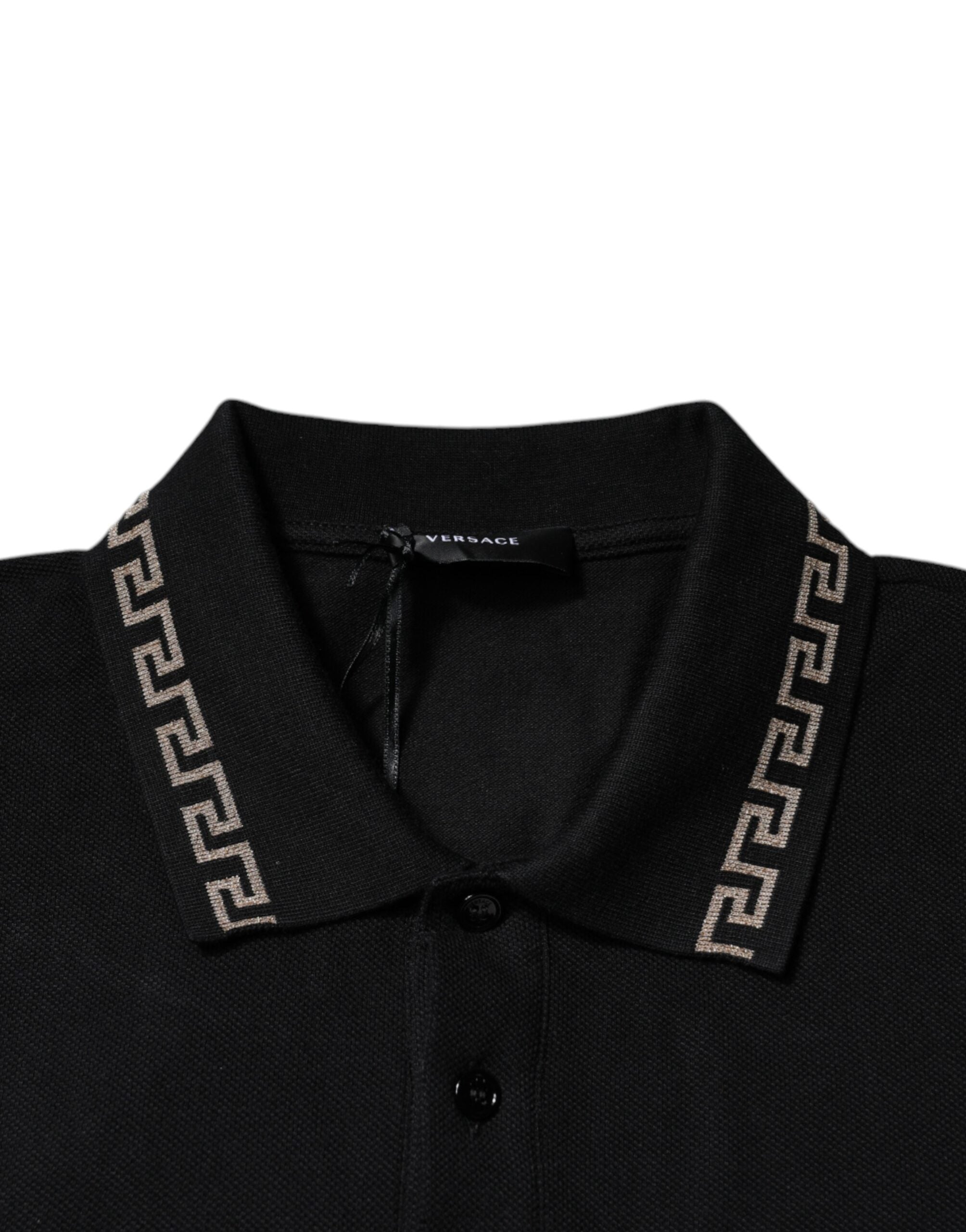 Versace Svart Viskose Piké Kort Erm