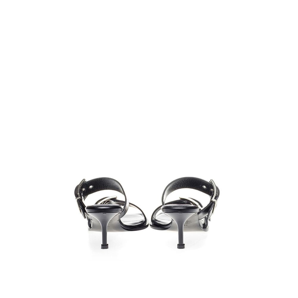 Alexander McQueen Svarte Hælsandaler i Skinn