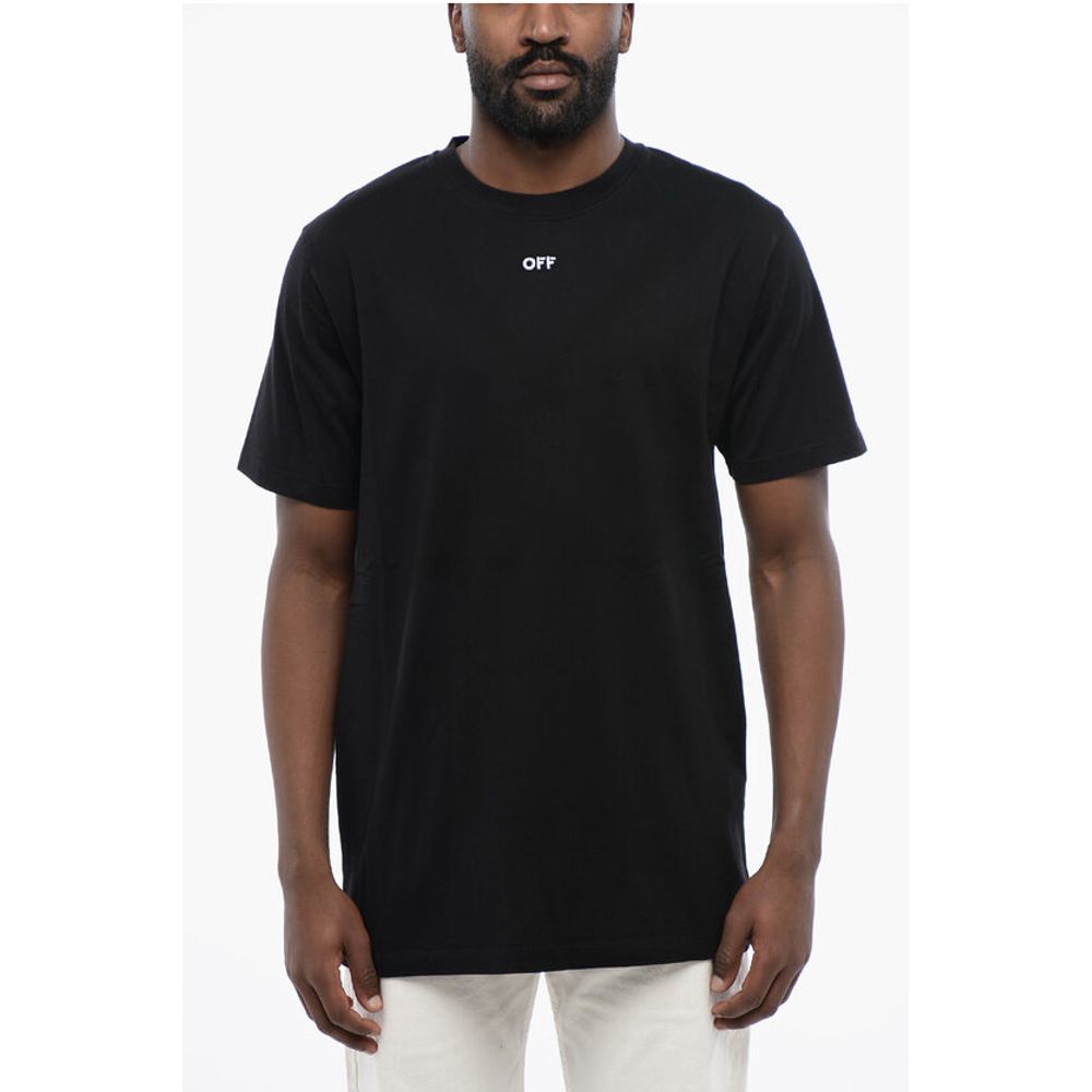 Off-White sort bomull ARROW t-skjorte med rund hals