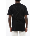 Off-White sort bomull ARROW t-skjorte med rund hals