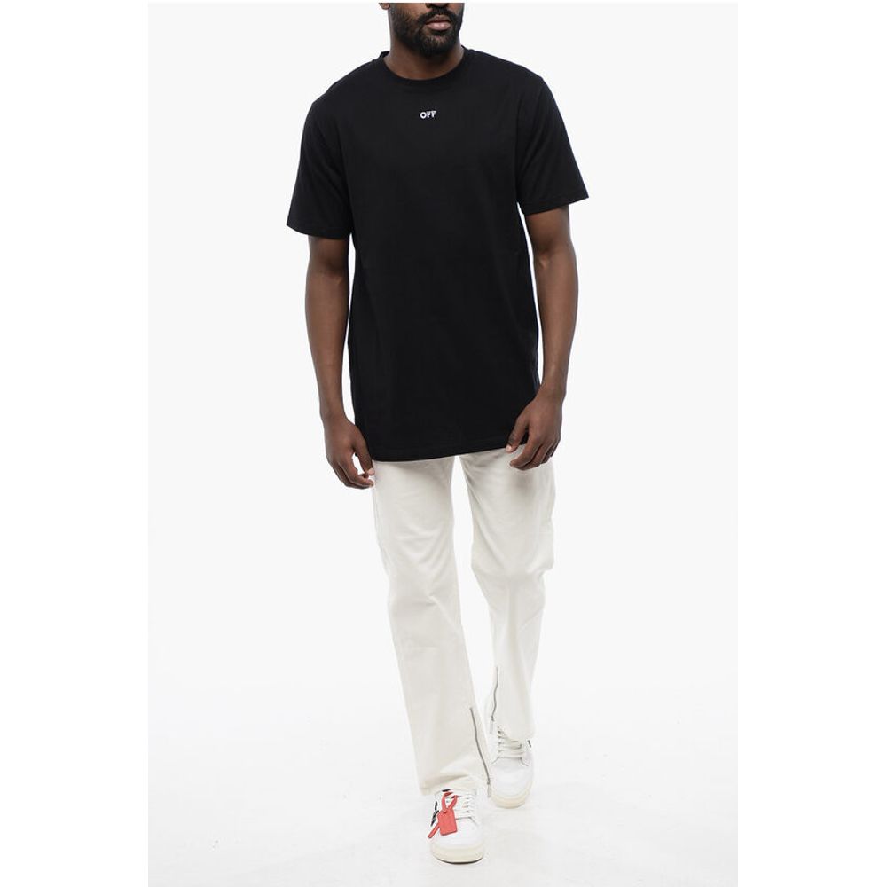 Off-White sort bomull ARROW t-skjorte med rund hals