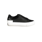 Calvin Klein svarte skinnsneaker til dame