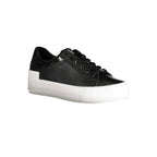 Calvin Klein svarte skinnsneaker til dame