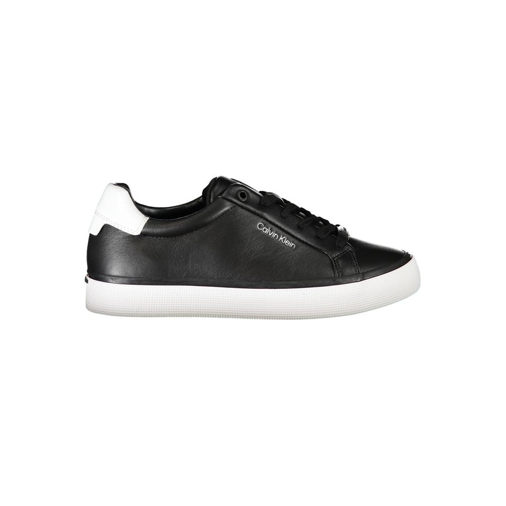 Calvin Klein svarte skinnsneaker til dame