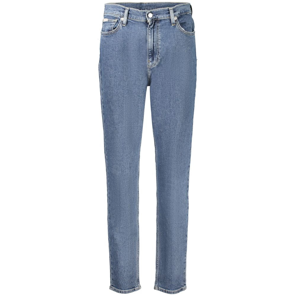 Calvin Klein blå bomulls-mommjeans for kvinner