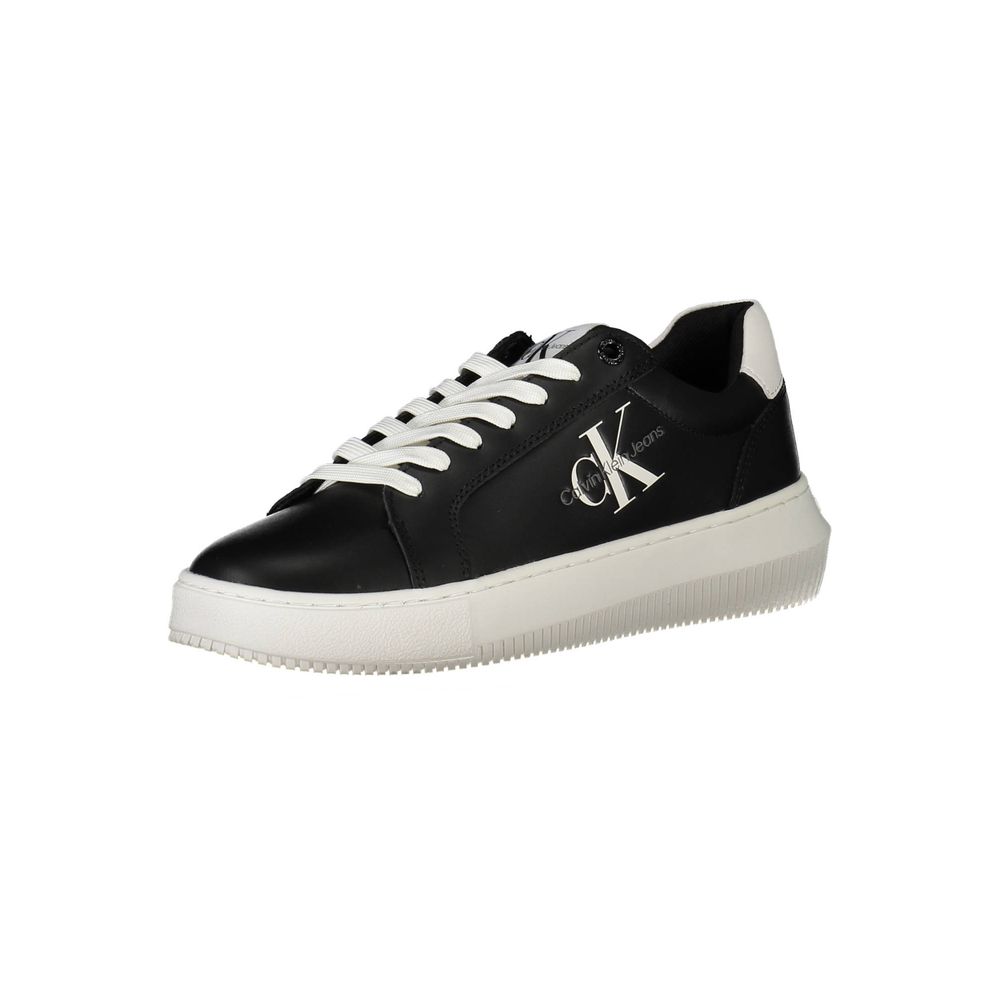 Calvin Klein svarte skinnsneaker til dame