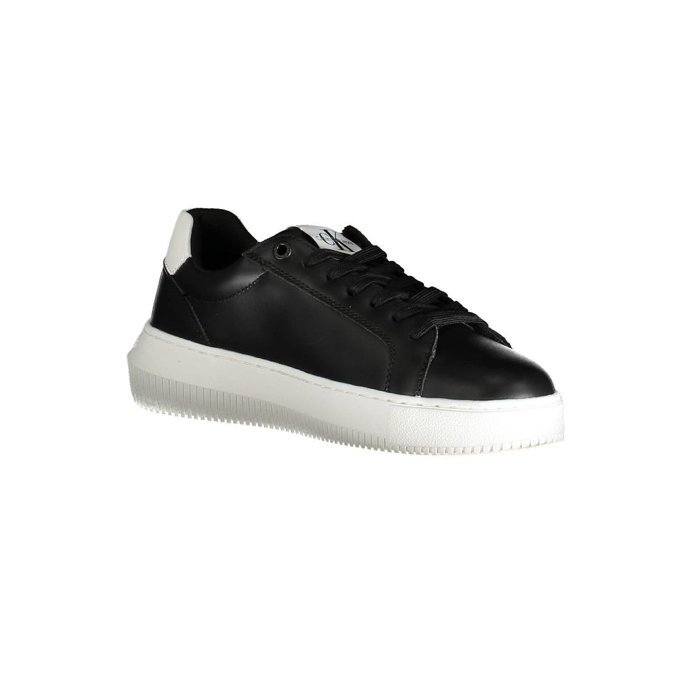 Calvin Klein svarte skinnsneaker til dame