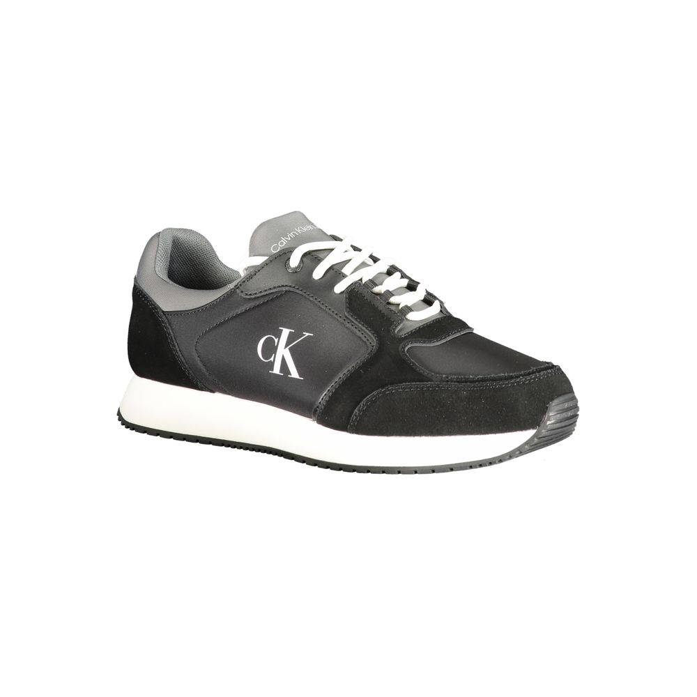 Calvin Klein svarte polyuretan herresko